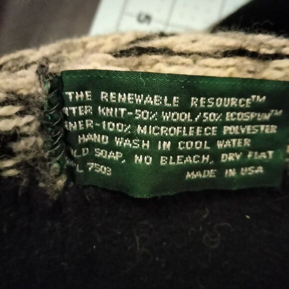 Knit Beanie Hat Eco Friendly Wool Blend Black Gray The Renewable Resource USA - Picture 6 of 7